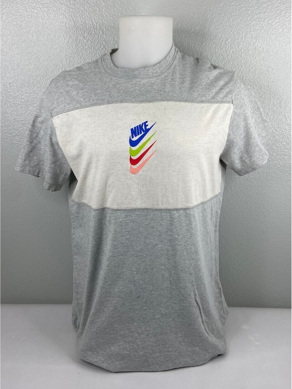 Nike Women Large DNA Stacked Swoosh Gray Short Sleeve T Shirt Dress